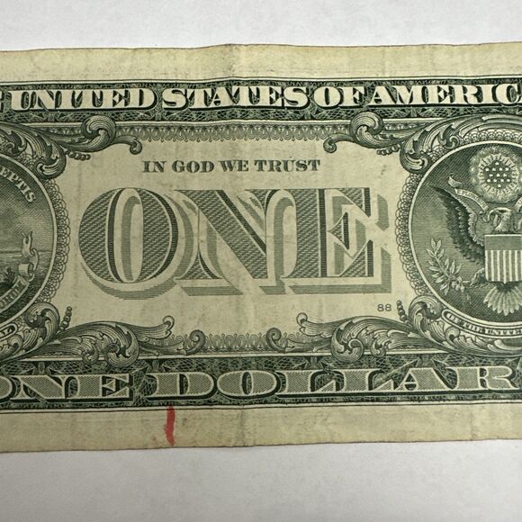 Fancy Serial Number 1 One Dollar Bill - Low Sum, 2 Triples, 4 Unique Digits - Picture 6 of 7